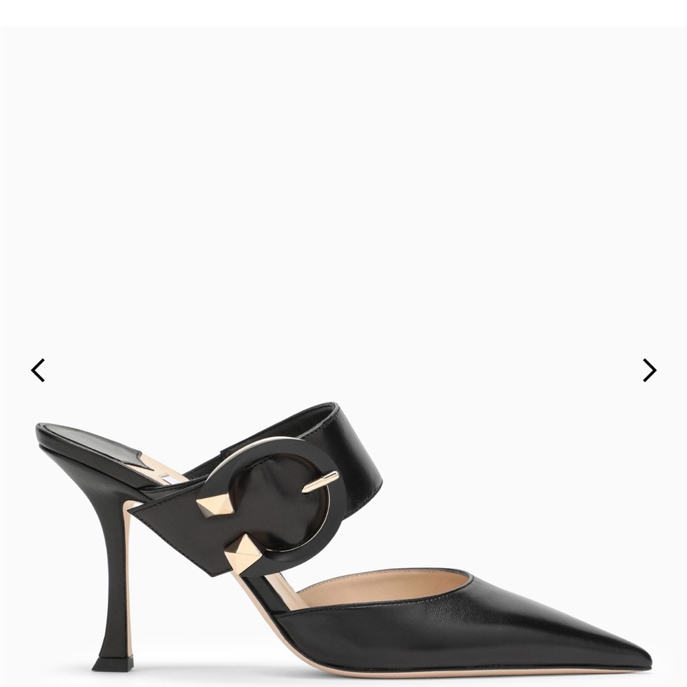 Magie 90 Leather Heeled Mule Pump